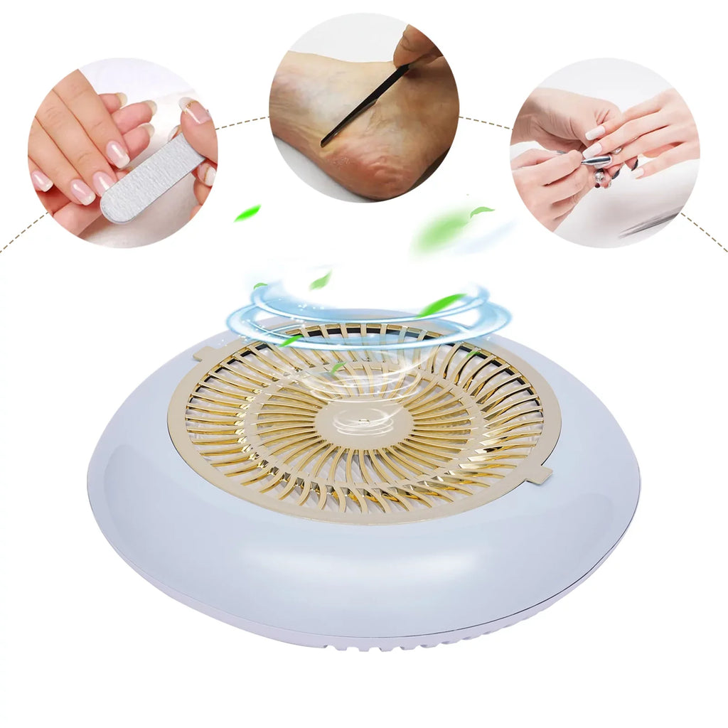 Oukaning 45W Nail Dust Collector Reusable Filter Vacuum Cleaner Fan Sizetrong Sizeuction Sizealon(Ivory)