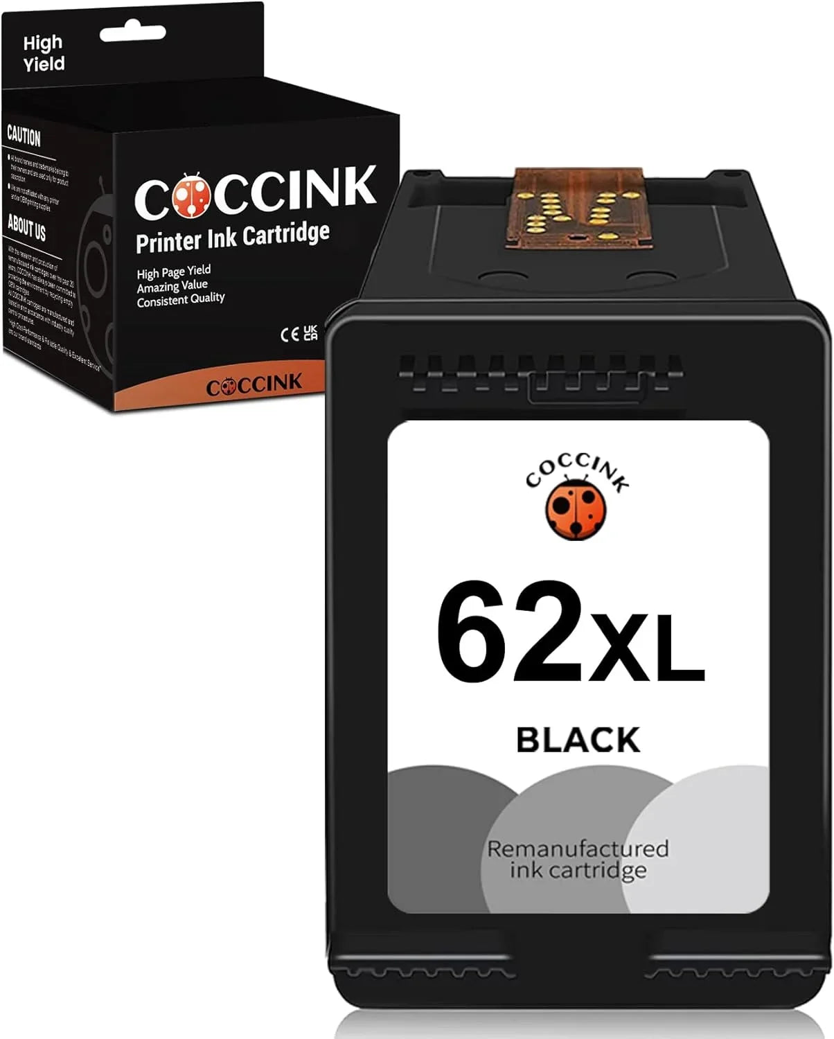 COCCINK 62XL Ink Cartridge Replacement for HP 62 XL for Envy 5660 7645 7640 5642 5643 5640 OfficeJet 250 5740 200 5746