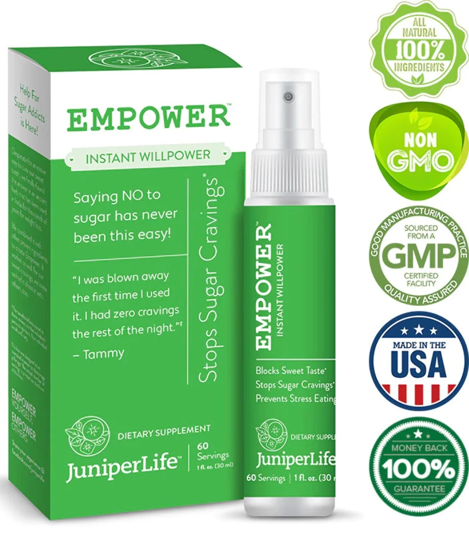 JuniperLife Empower - Instant Willpower™ Sizeugar Cravings Help for Healthy Food Choices