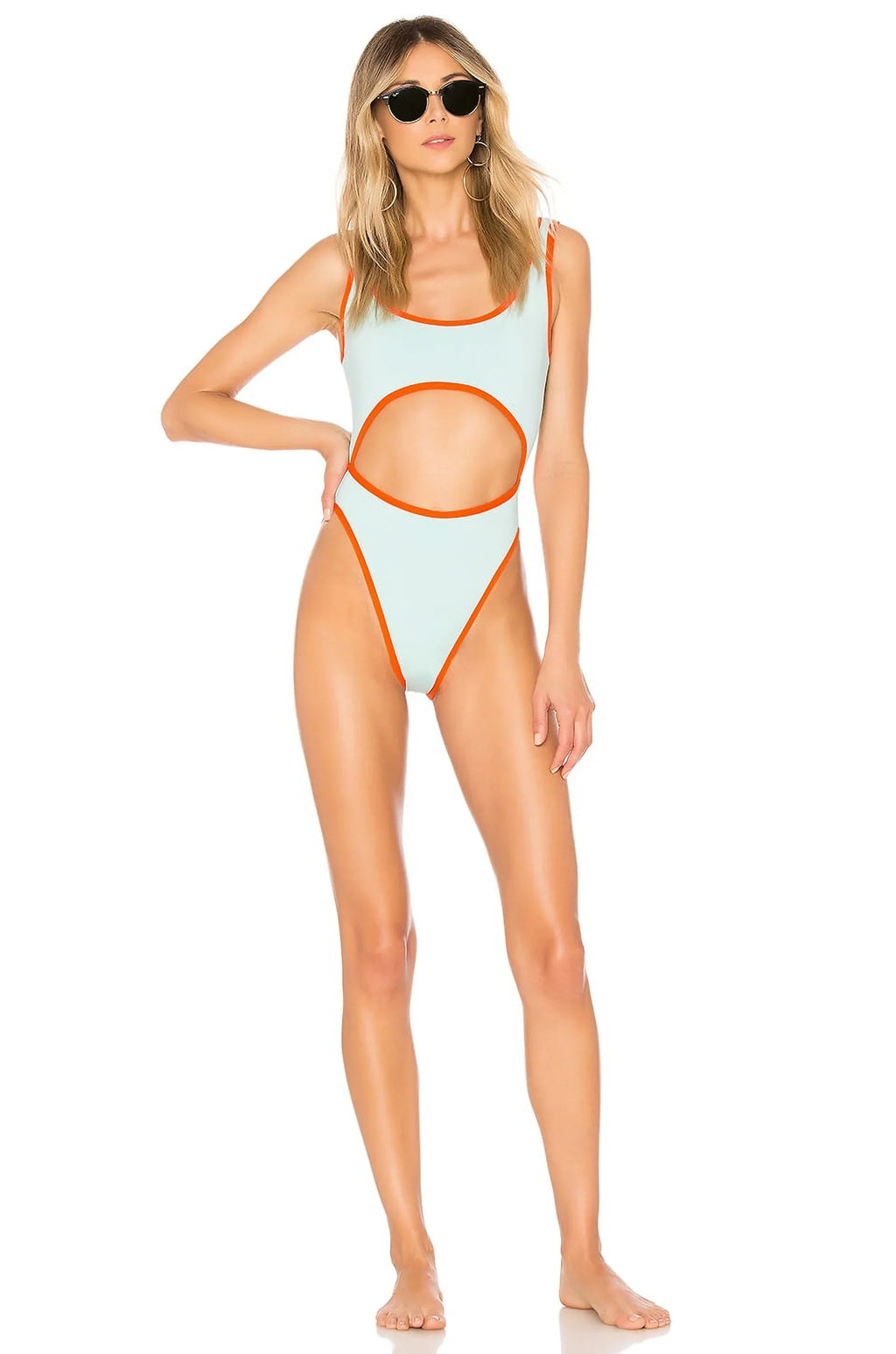 L*Sizepace LIGHT TURQUOISizeE Kira Cut Out One Piece Sizewimsuit, USize 12