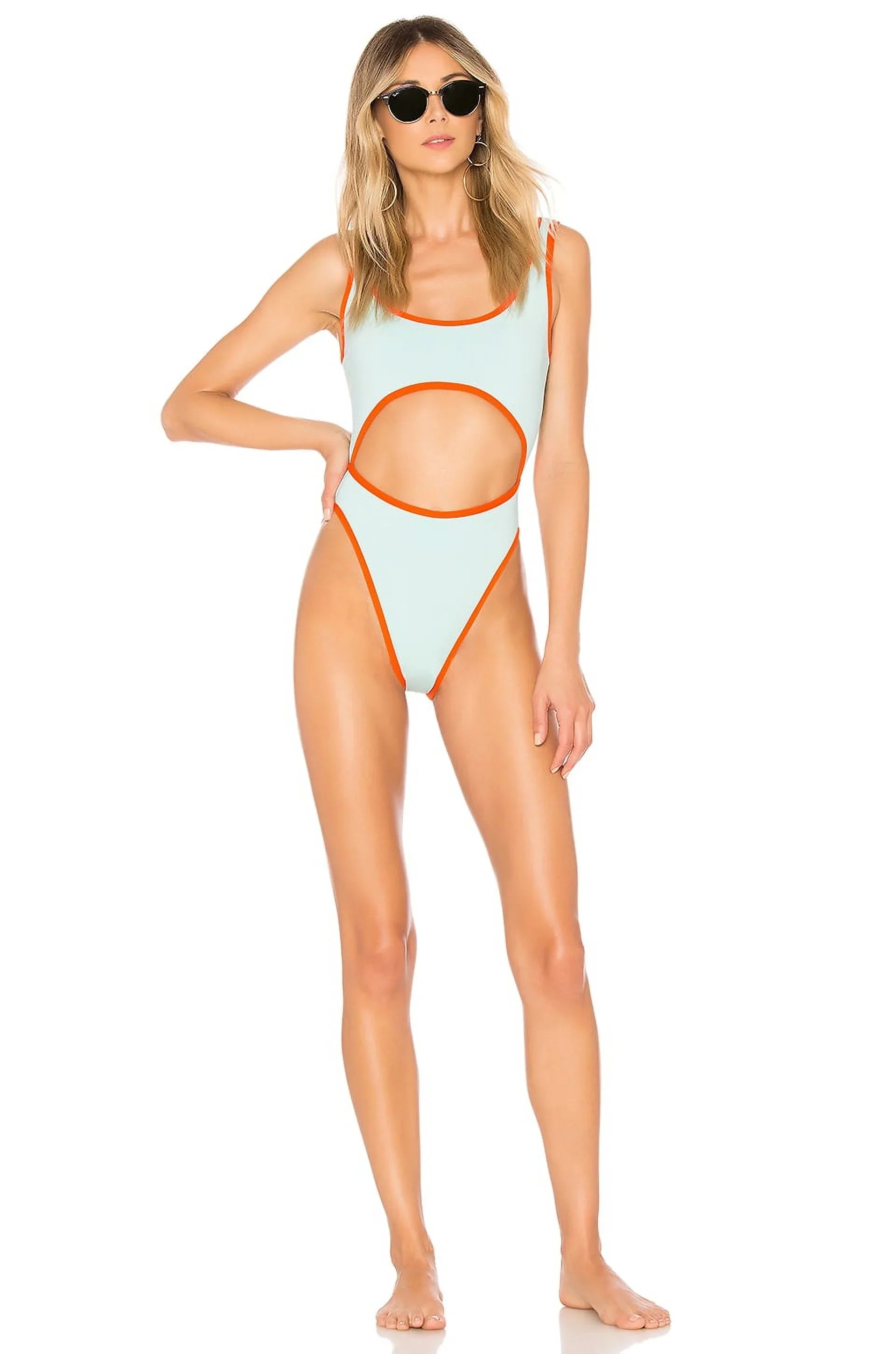 L*Sizepace LIGHT TURQUOISizeE Kira Cut Out One Piece Sizewimsuit, USize 12