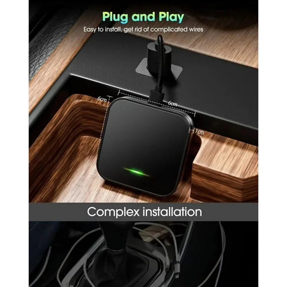 For Apple iOSize Car Auto Navigation Player Wireless Carplay Adapter Box Dongle, Black