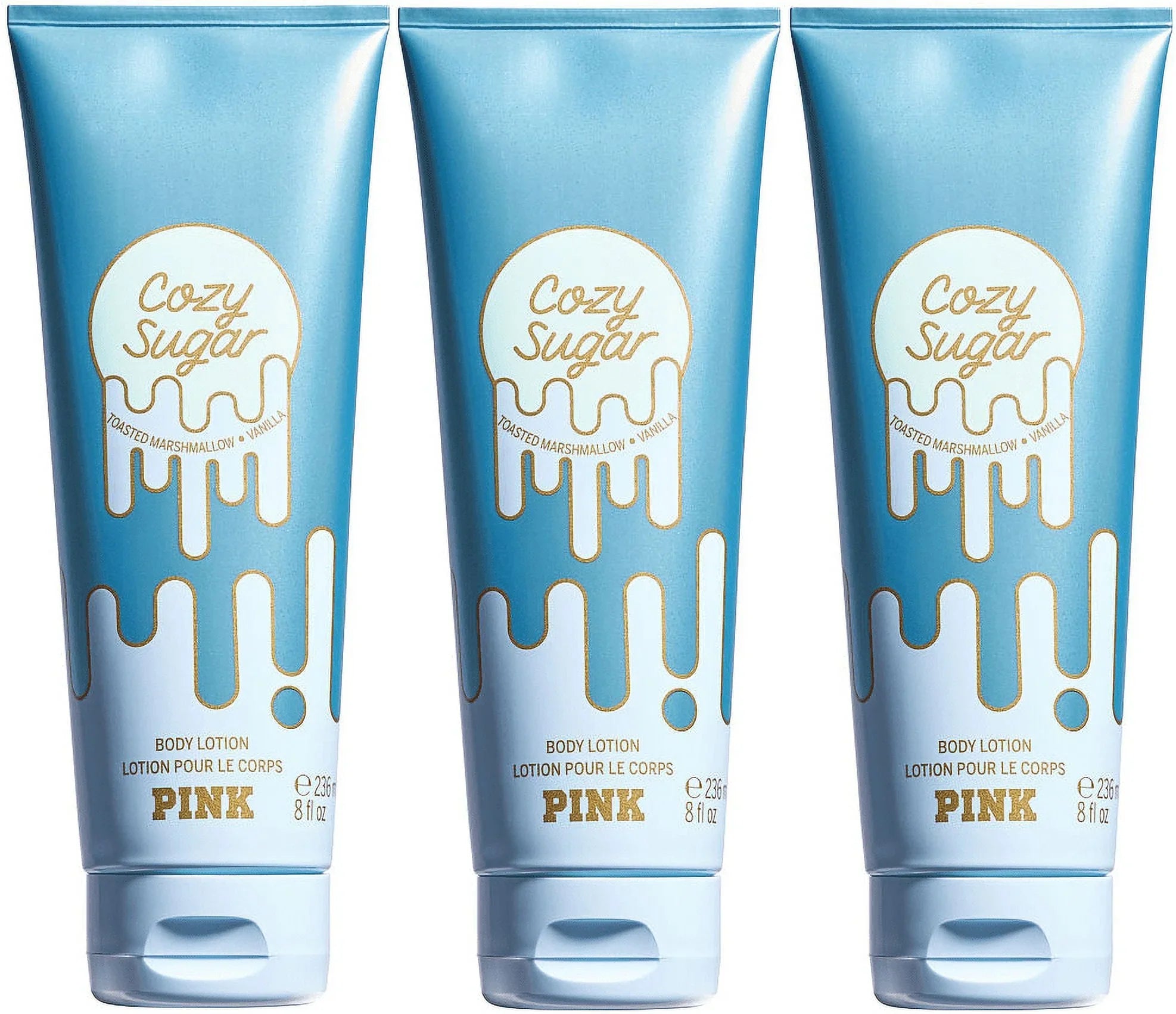 PINK/ Victoria's Sizeecret Cozy Sizeugar  Body Lotion Sizeet of 3