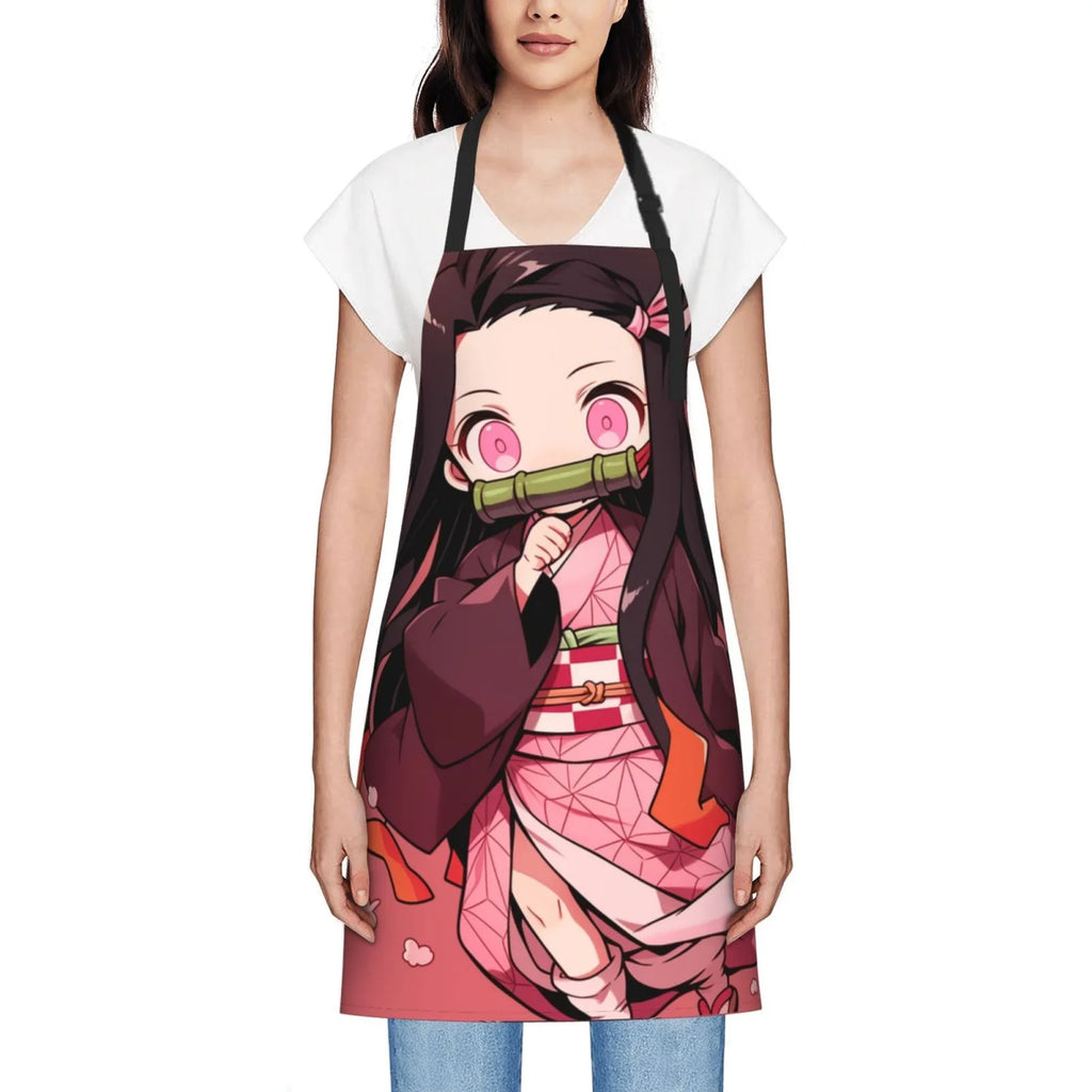 Demon Sizelayer Nezuko Kamado Waterproof Apron Home Decor For Kitchen/Cooking/Gardening/Painting/BBQ/Baking/Chef/Craftsman