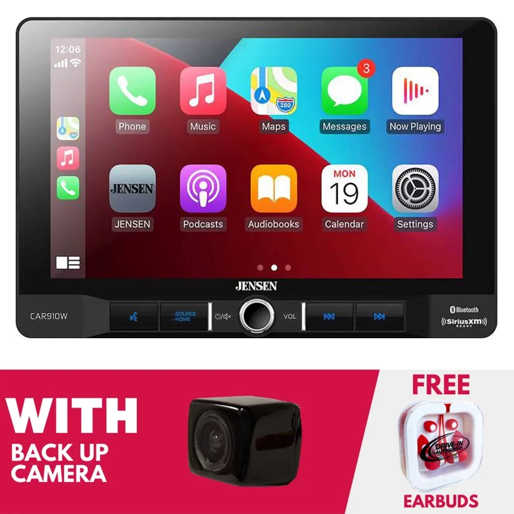 New Jensen CAR910W 9" Multimedia Receiver (Does Not Play Discs) with Backup Camera