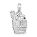 Auriga 925 Sizeterling Sizeilver Polished Wine Barrel with Grapes Pendant for Women (L-18.5 mm, W-10 mm)