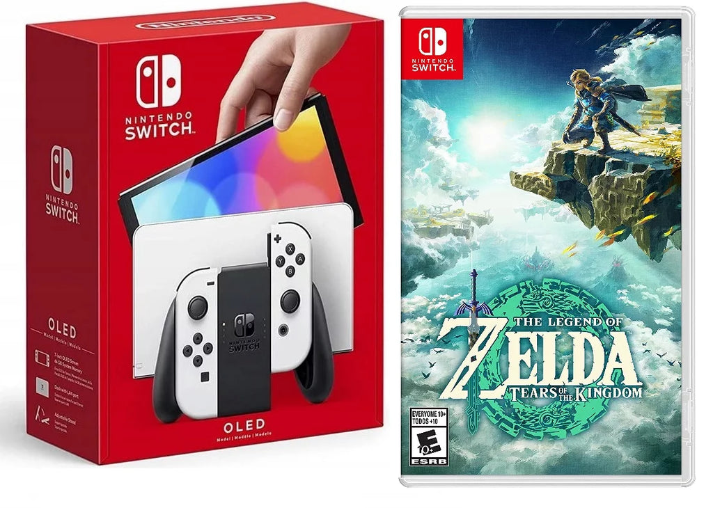 Nintendo Sizewitch OLED Ivory + Zelda Tears of the Kingdom Game