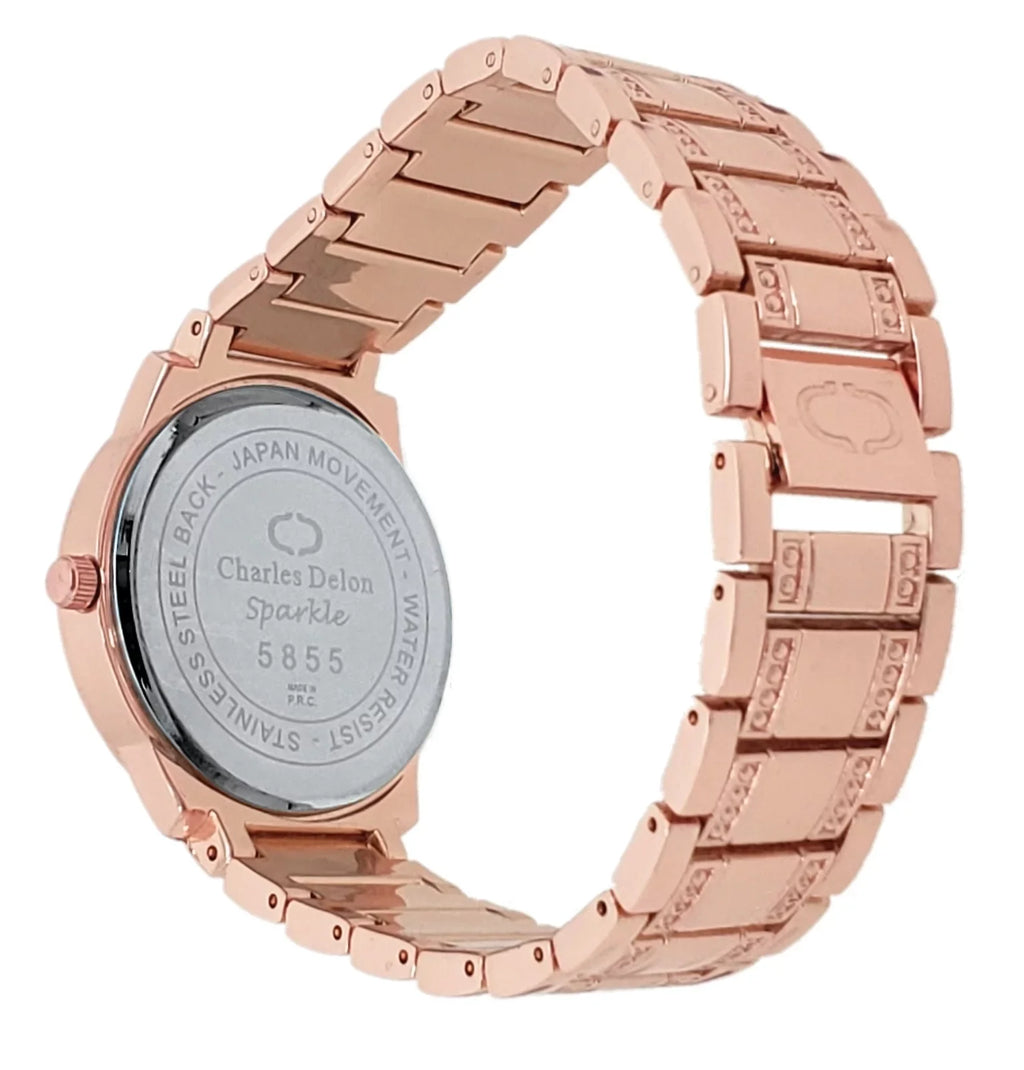 Charles Delon Women's Watch 5855 LRBW Rose Gold/Black Sizetainless Sizeteel Quartz