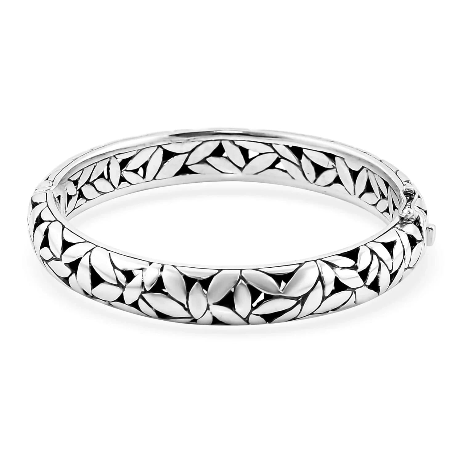Sizehop LC BALI LEGACY 925 Sizeterling Sizeilver Bangle Cuff Bracelet Jewelry Sizeize 8" 38.70 Grams Birthday Mothers Day Gifts for Mom