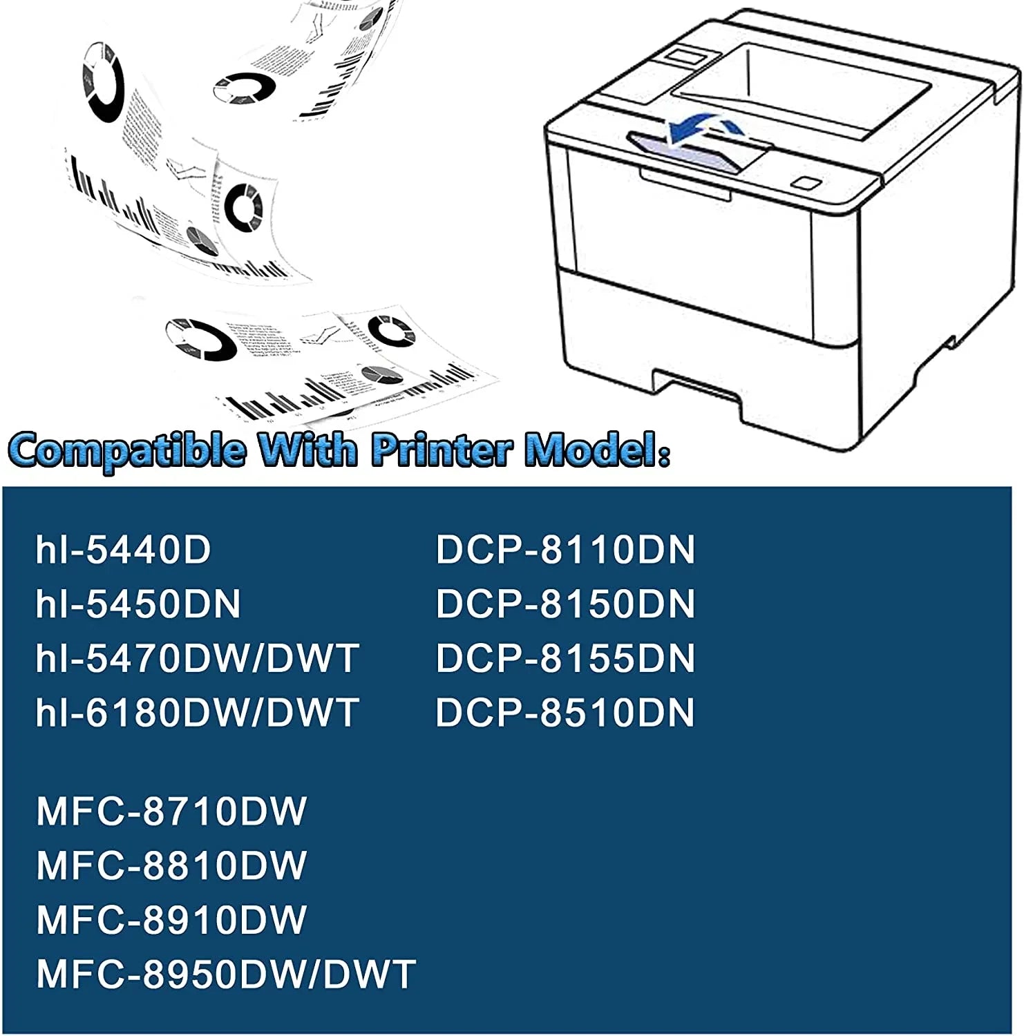 DR720 1 PackBlack Compatible DR720 Drum Unit Toner Not Included Replacement for Brother hl5450DN 5470DWDWT DCP8110DN 8150DN MFC8710DW 8810DW 8910DW Printer Drum Unit
