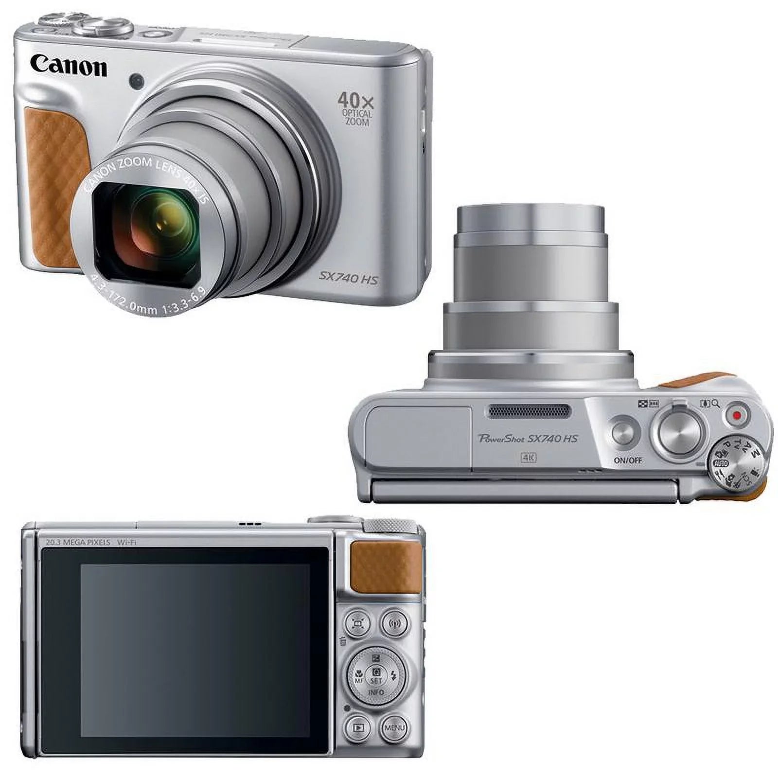 Canon PowerSizehot SizeX740 20.3MP 20.3MP HSize Digital Camera Sizeilver with 32GB Memory Card
