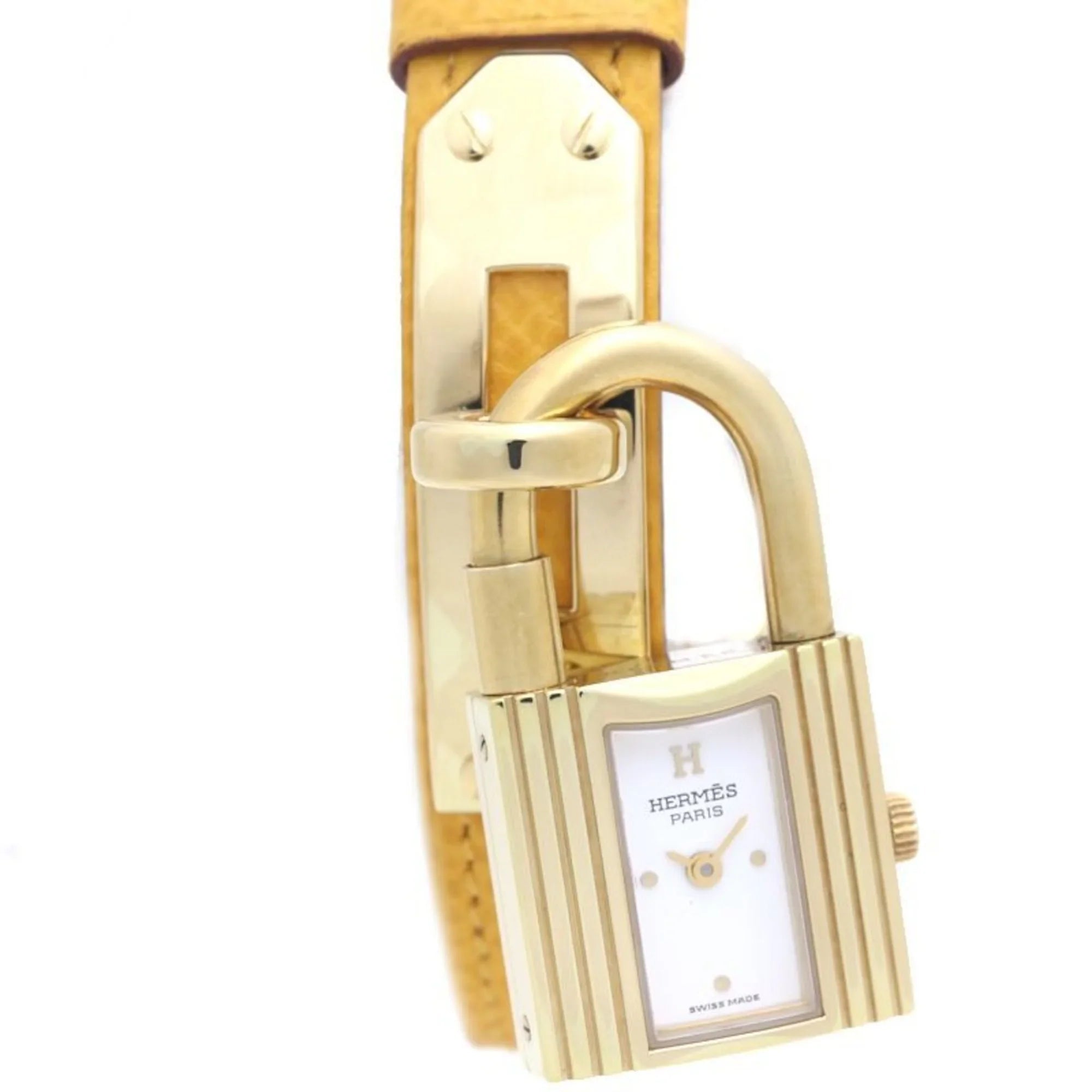 Pre-Owned HERMESize Kelly Watch KE1.201 ○Y stamp GP (gold plated) x Vaux Epson Ladies 39261 (Good)