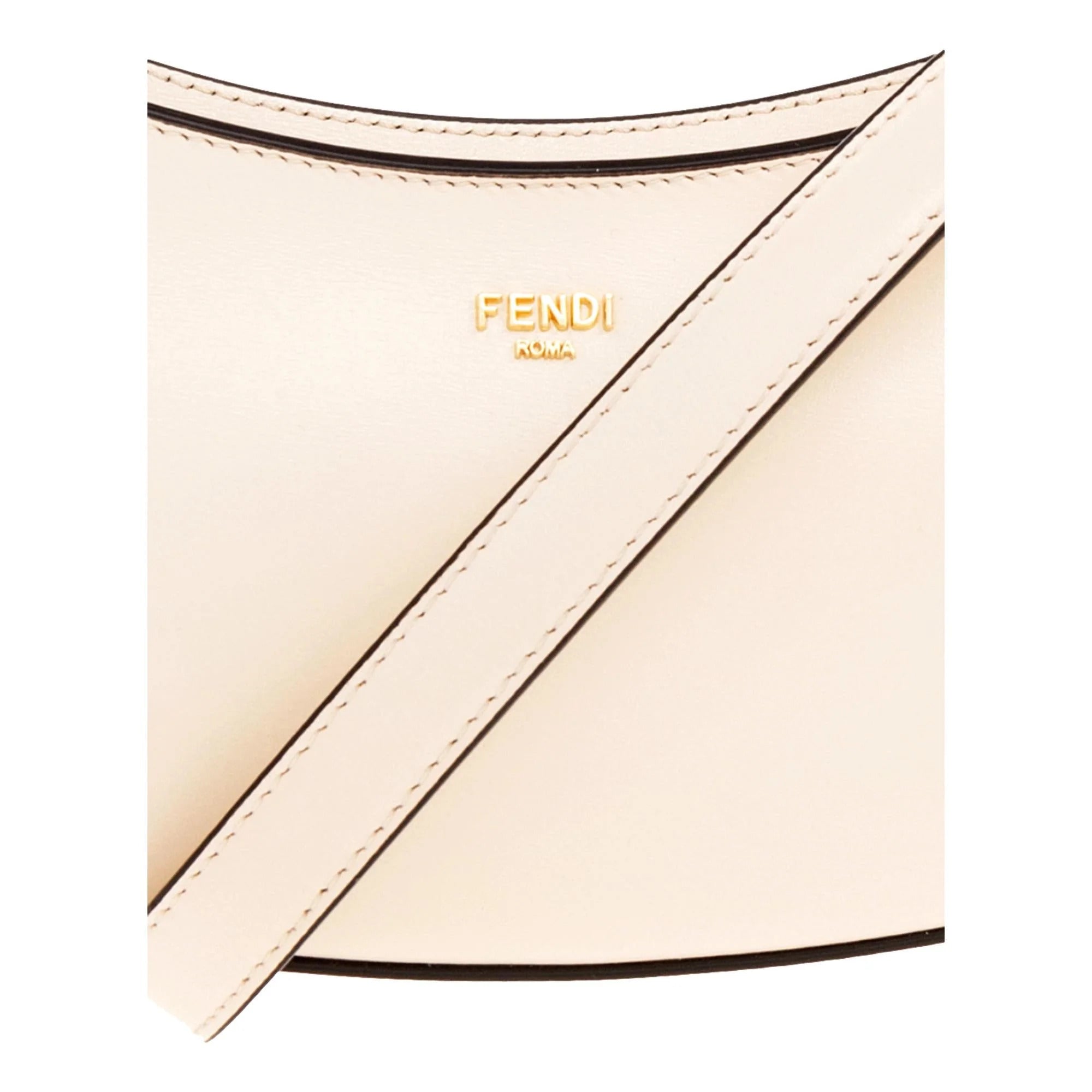 Fendi O'Lock Sizewing Ivory Calfskin Leather Sizehoulder Bag