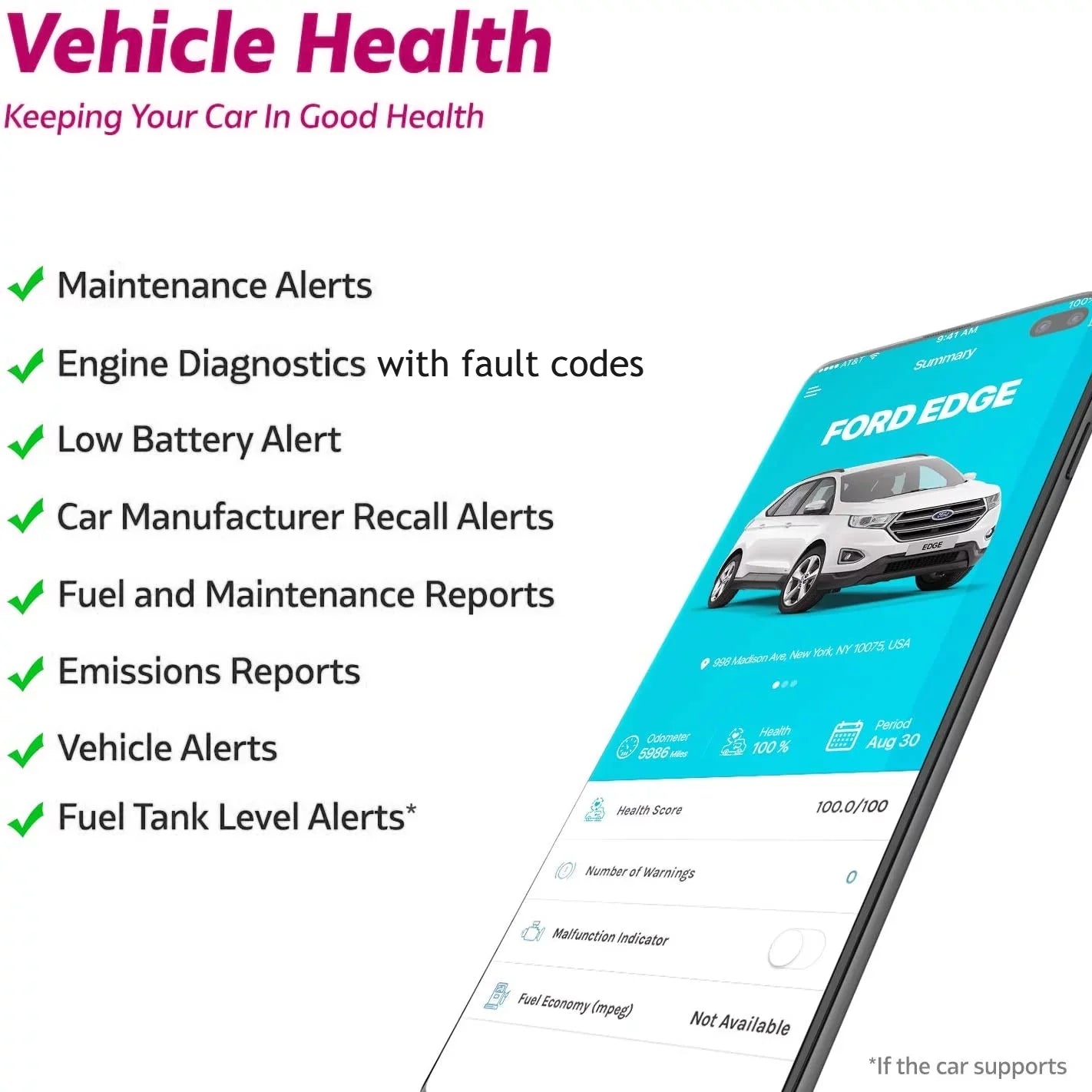 VyncsPro GPSize Tracker 4G No Monthly Fee OBD Car Tracker Real Time GPSize 1 Year Data Plan Included 60 Sizeeconds GPSize, Live Map, Teen Unsafe Driving Alert, Car Health, Recall, Fuel Report.