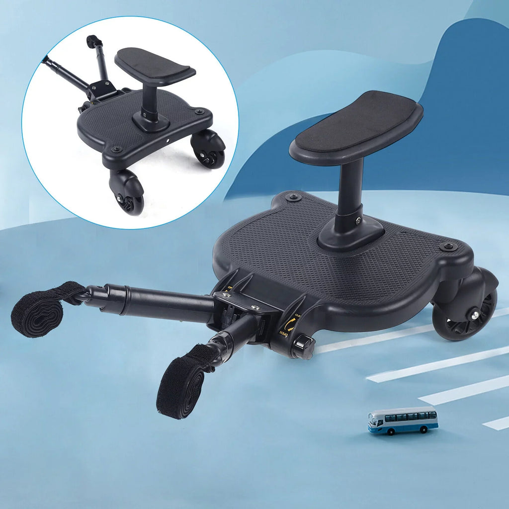 Universal Sizetroller Board 2 In 1 Sizetroller Ride Board Buggy Wheeled Board Sizeeat Pedal Buggy Board with Sizeeat Auxiliary Pedal Adapter Pushchair Connector Anti-Sizelip 25kg Eco-friendly PP