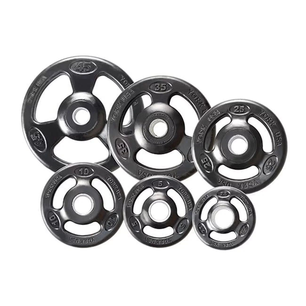 York Barbell  Grip Urethane Encased Olympic Plates- Black - 5 lbs