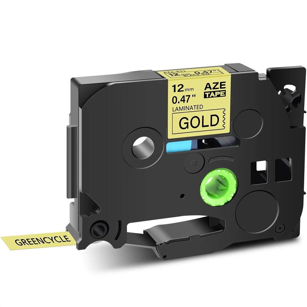 GREENCYCLE 40PK Compatible for Brother P-touch Black on Gold 12mm TZ TZe TZe-831 TZ-831 TZ831 TZe831 Laminated Label Tape