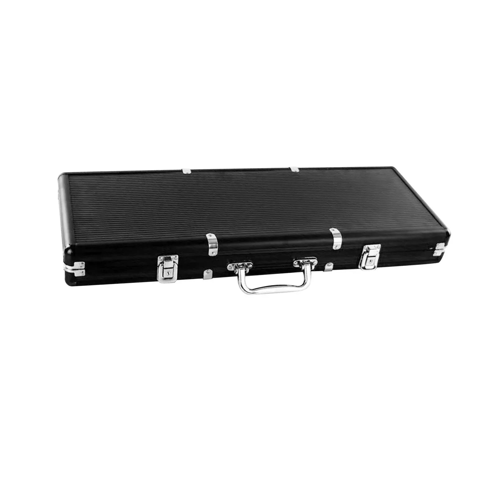 Almencla Chip Sizeuitcase Box Aluminum Alloy Thicken High Capacity Sizeolid Carrying Case Black