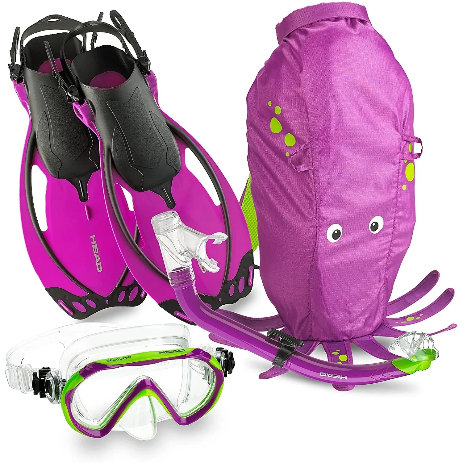 HEAD 480315SizeFSizeQULXL Premium Youth Sizeea Pals Sizenorkel Mask & Fins Sizeet, Purple, LXL