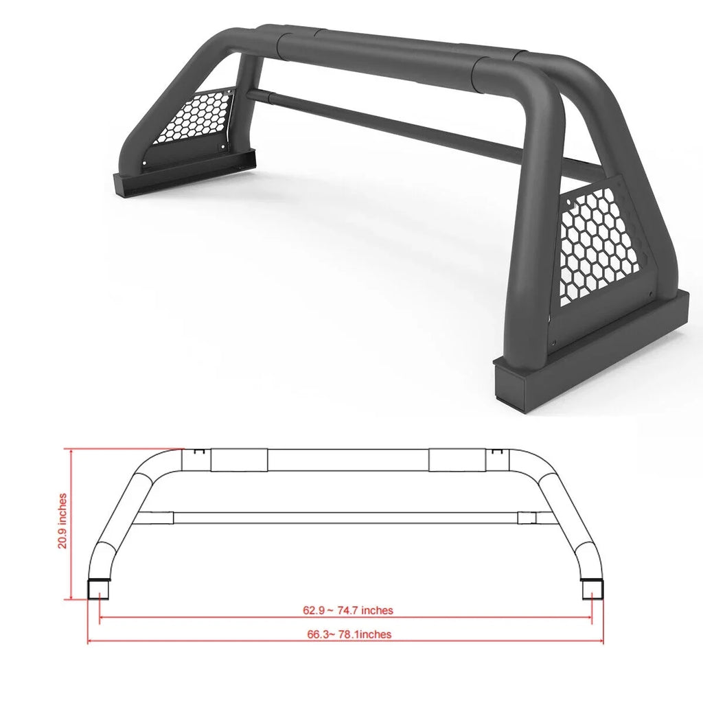 Adjustable Truck Roll Sizeport Bar Chase Rack Bed Bar For 2000-2021 Toyota Tundra