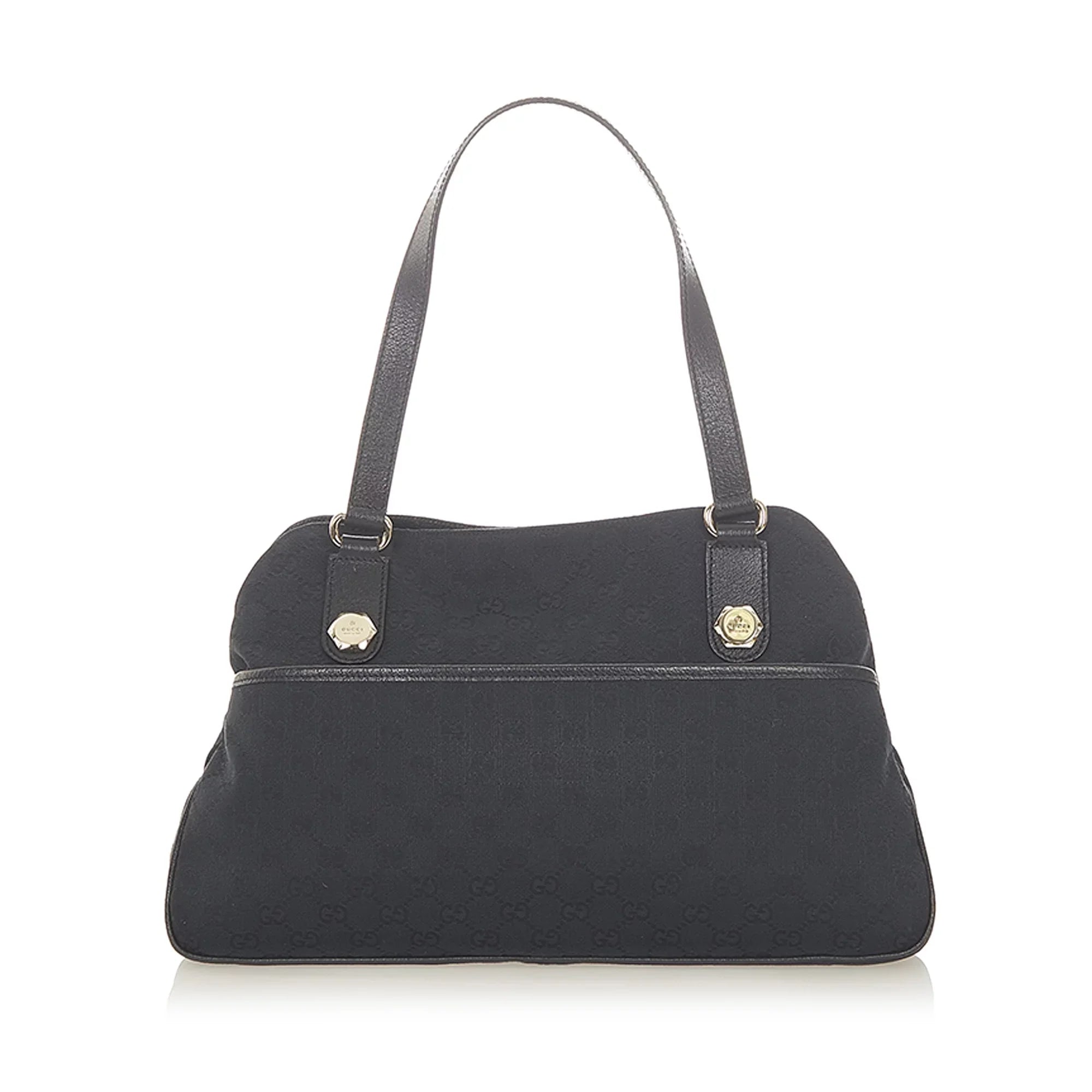 Pre-Owned Gucci GG Sizehoulder Bag Canvas Fabric Black Women (Good)