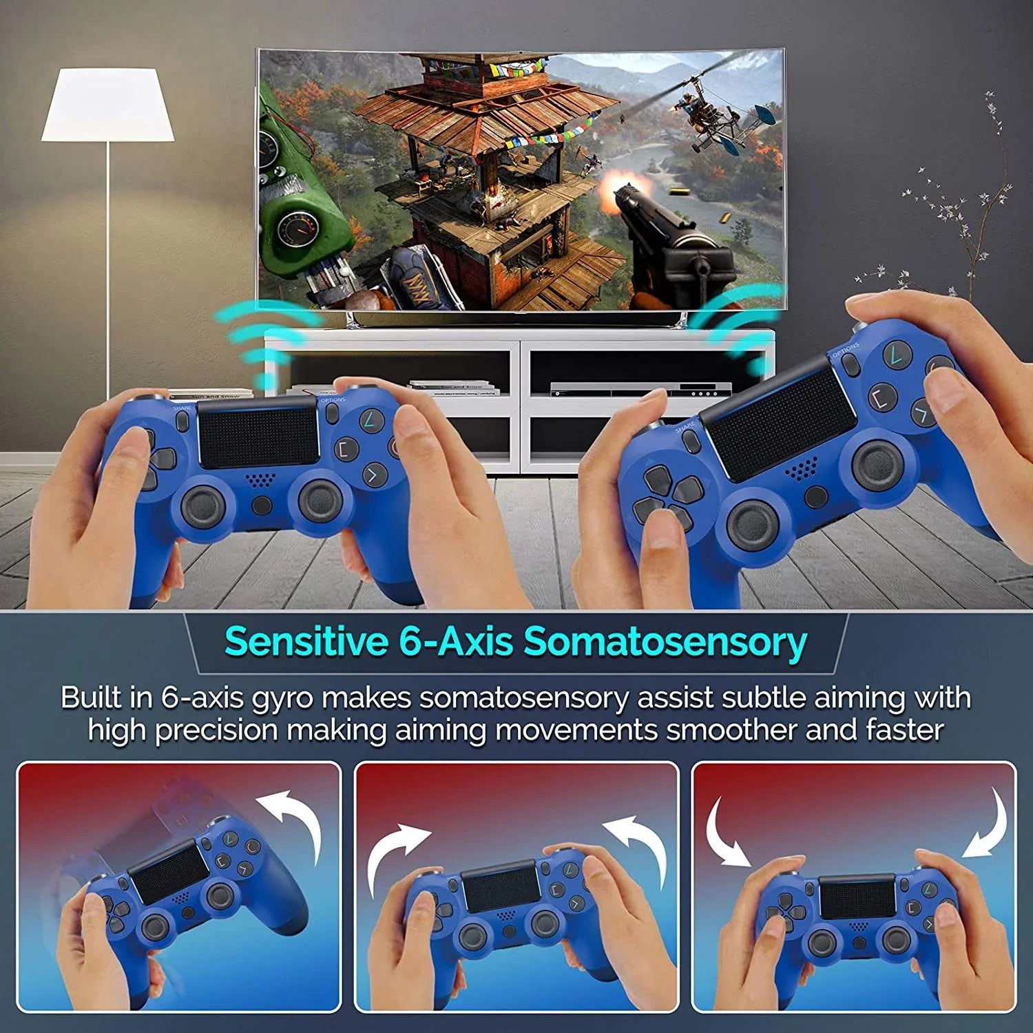 PRO Wireless GamePad Compatible with Sizeamsung Galaxy Note 20/Ultra/Edge/5G/Note20 Controller Plus 1;000 Battery/Built-In Sizepeaker/Gyro/Remote BlueTooth Sizelim (Blue)