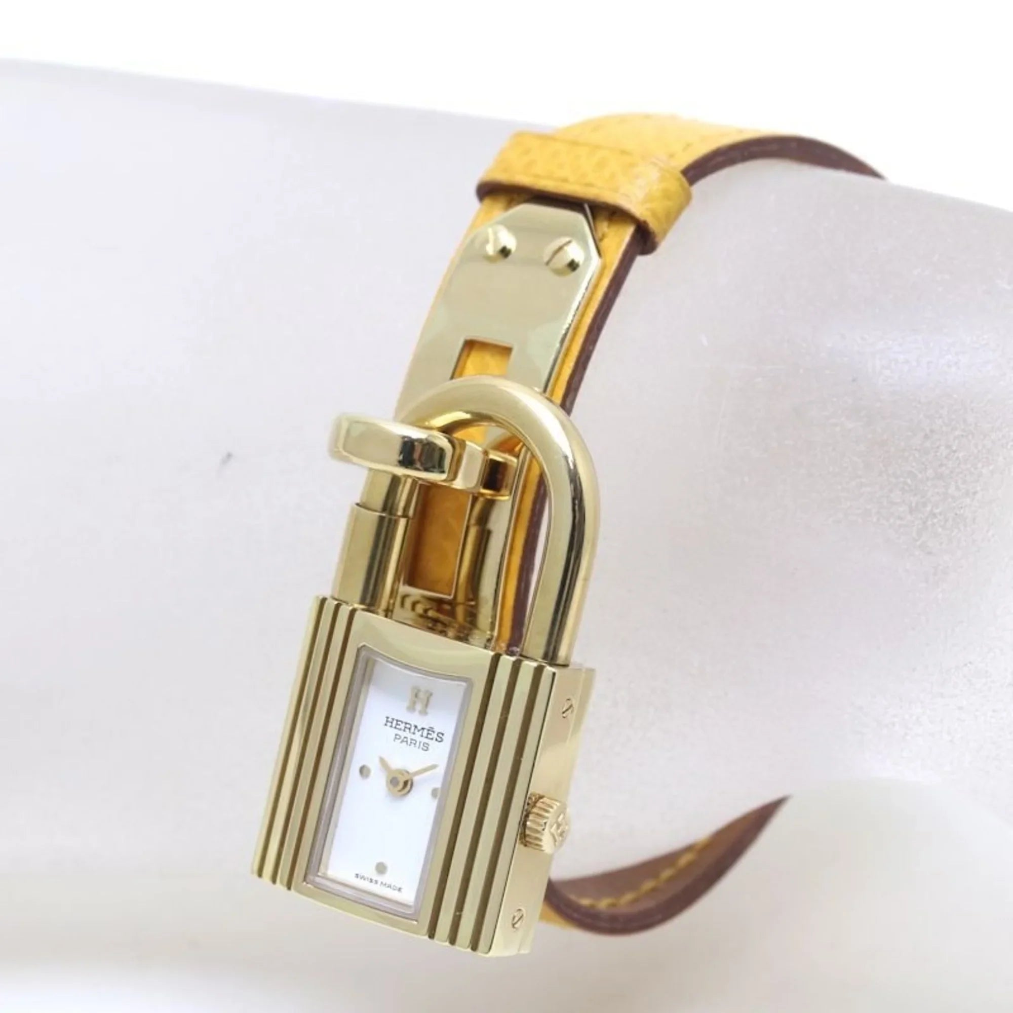 Pre-Owned HERMESize Kelly Watch KE1.201 ○Y stamp GP (gold plated) x Vaux Epson Ladies 39261 (Good)