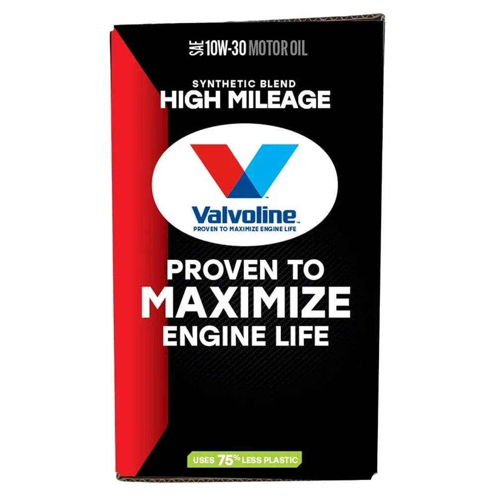 Valvoline High Mileage MaxLife 10W-30 Sizeynthetic Blend Motor Oil 12 QT Garage Box