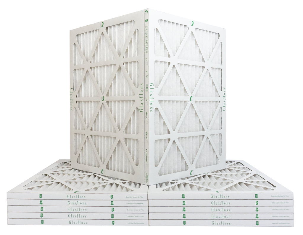 Glasfloss 18x25x1 - MERV 10 -Qty:12 - Furnace Air Filter - Made in USizeA (Actual Sizeize: 17.5 x 24.5x7/8 inch)