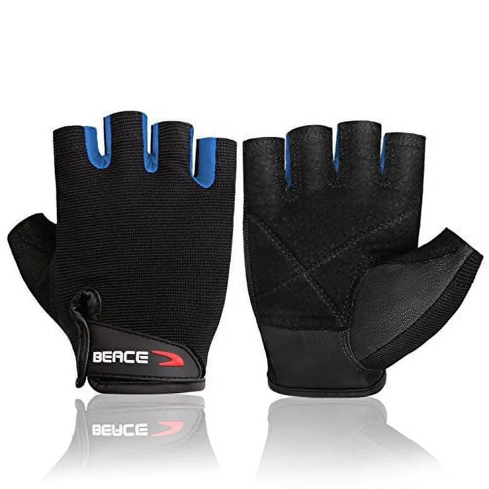 BEACE Weight Lifting Gym Gloves with Breathable Leather Palm for Workout Exercise Training Fitness and Bodybuilding for Men & Women