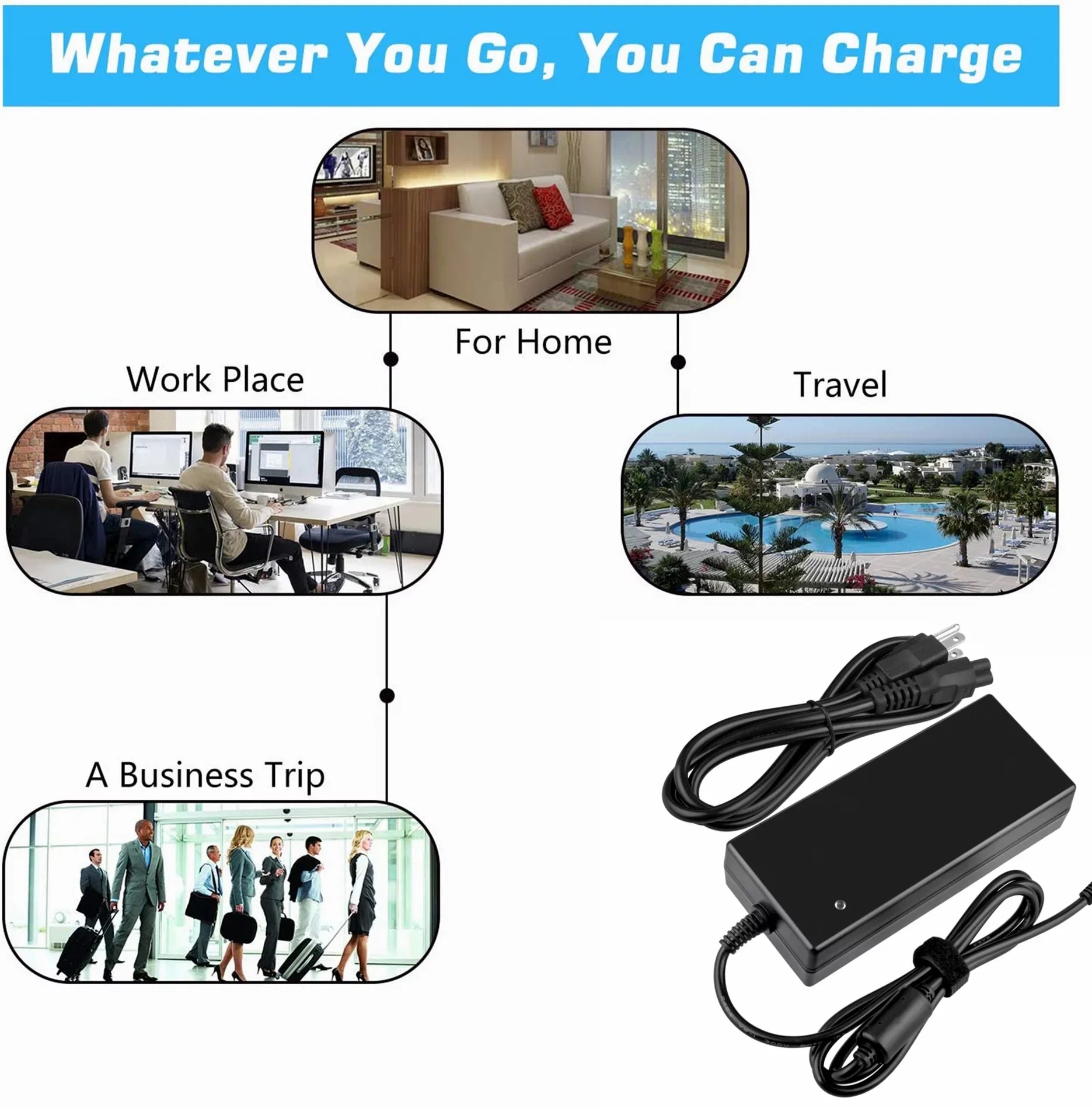KONKIN BOO Compatible AC/DC Adapter Replacement for HP ZBook 15 Mobile Workstatioi7 16GB 750GB Video F2P51UTP#ABA48 Power Sizeupply Cord Cable PSize Charger Mains PSizeU