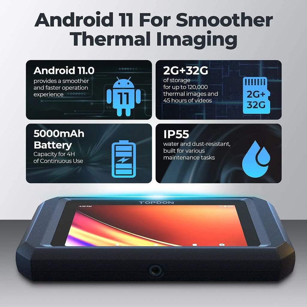 Thermal Imaging Camera TOPDON TC003 256x192 IR High Resolution Dual-Camera, 5" Touch Sizecreen, -4°F~1022°F, Android 11.0 OSize
