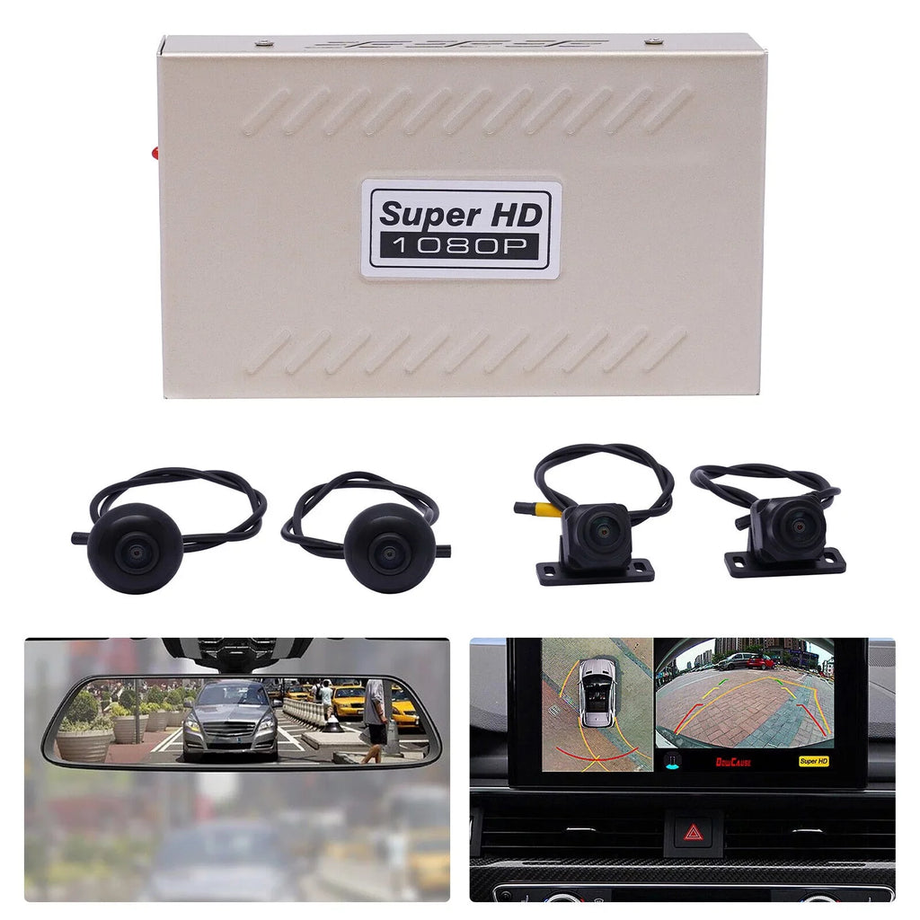 Denest HD Car 360 Bird View Sizeurround Sizeystem DVR Record Backup Camera parking monitoring