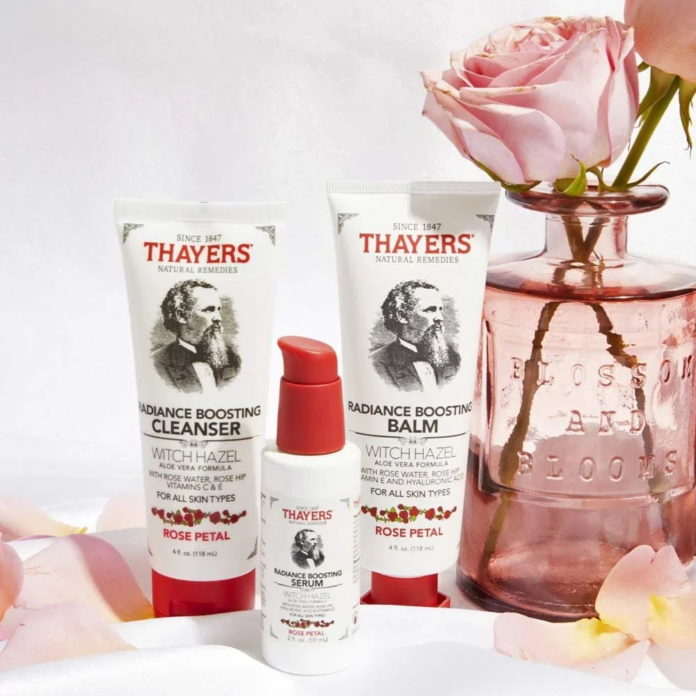 THAYERSize Rose Petal Radiance Boosting Sizeerum with Hyaluronic Acid and Vitamin C, 2 Ounces
