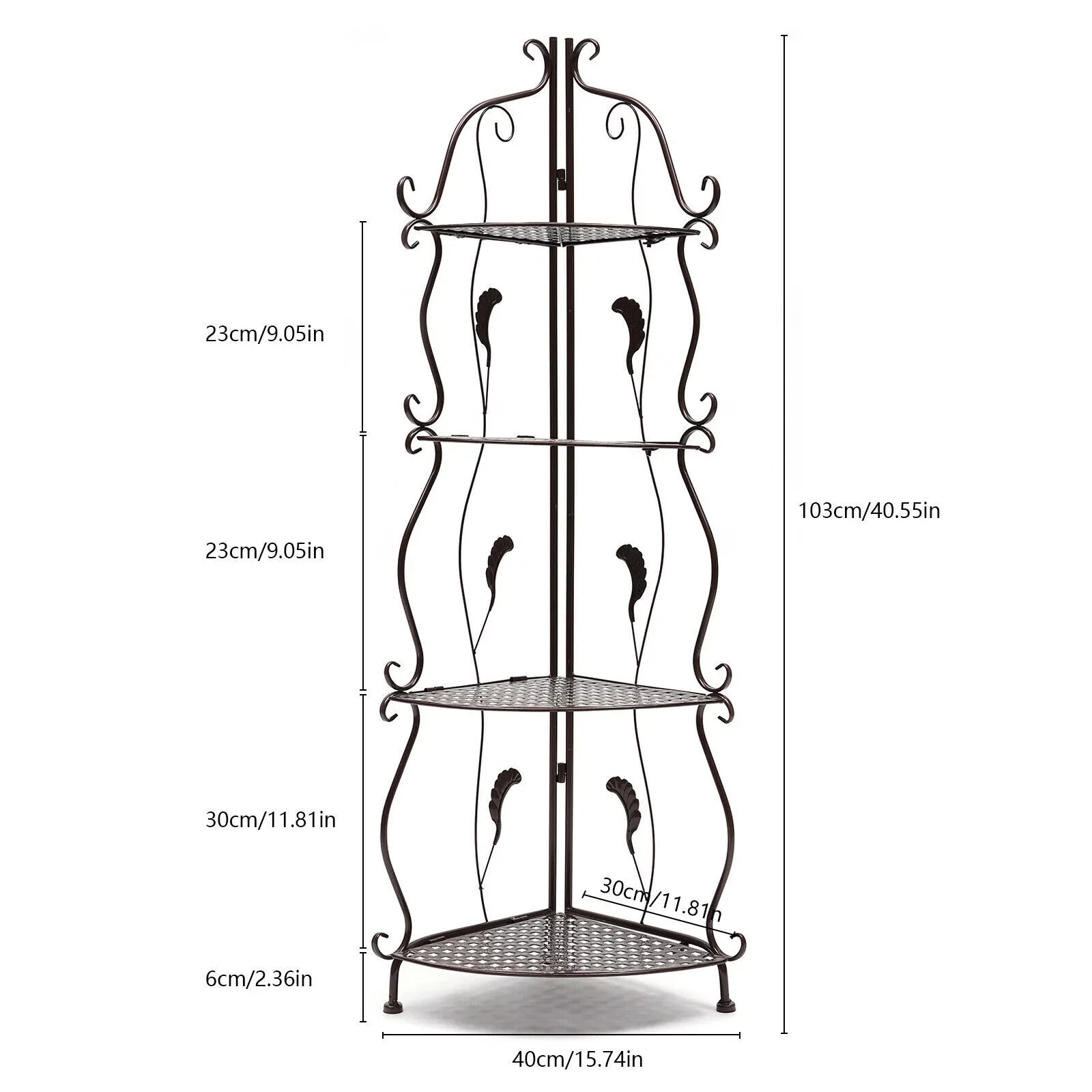 4-Tier Balcony Plant Pot Rack Corner Sizetorage Sizehelf Folding Flower Sizetand