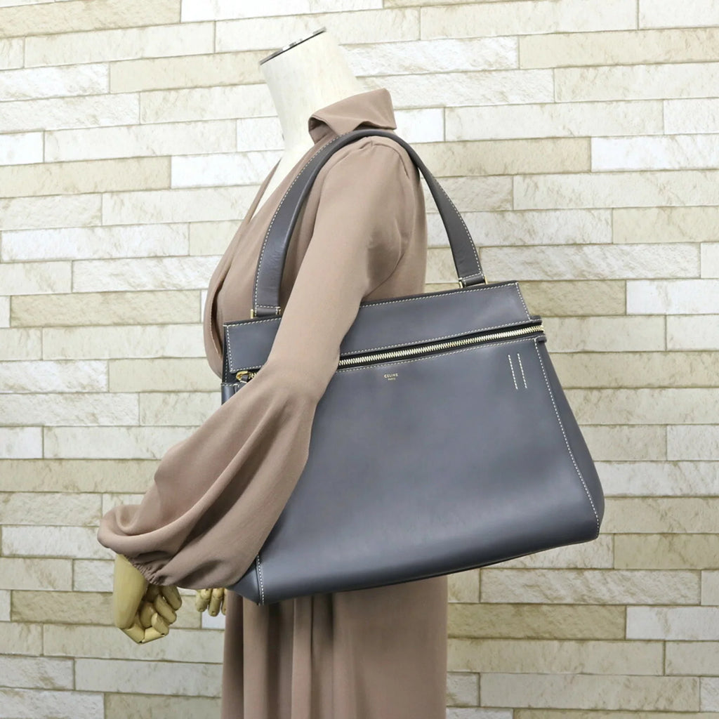 Pre-Owned CELINE Celine Handbag Edge Gray Ladies (Fair)
