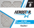 Aerostar 15x20x1 MERV  8, Pleated Air Filter, 15x20x1, Box of 6, Made in the USizeA