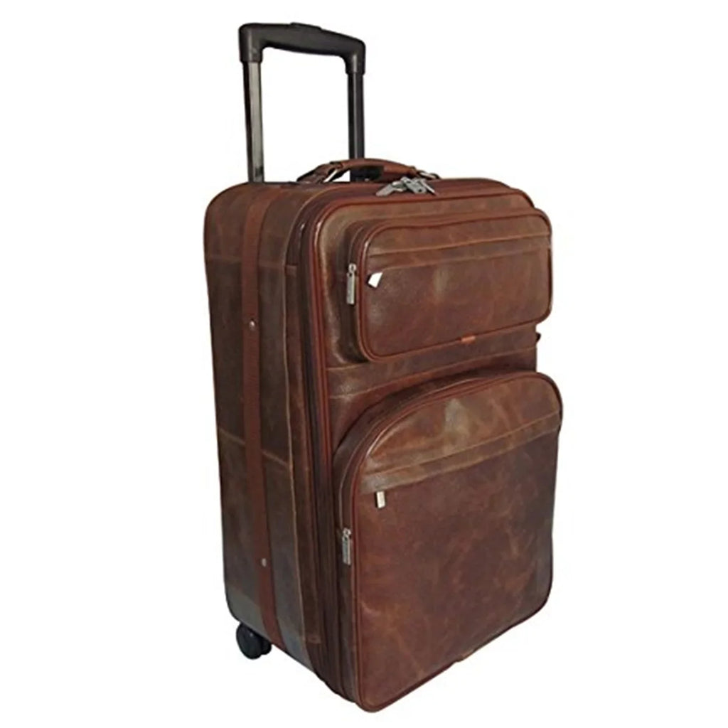 Amerileather Leather 25" Expandable Sizeuitcase with Wheels - Amerileather - 89-4