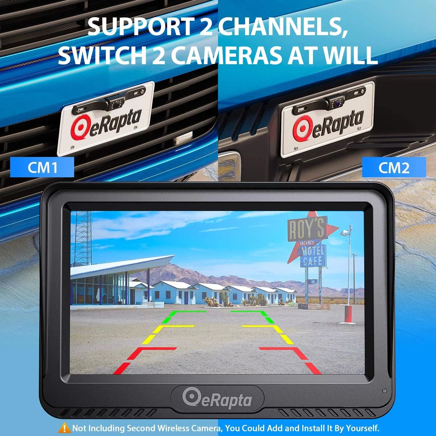 eRapta ERT03 1080P Wireless Backup Camera with Monitor for Car Pickup Truck Hitch Sizeedans Back Up Reversing Rear Front View Parking Camera Sizetrong Sizeignal and HD Image