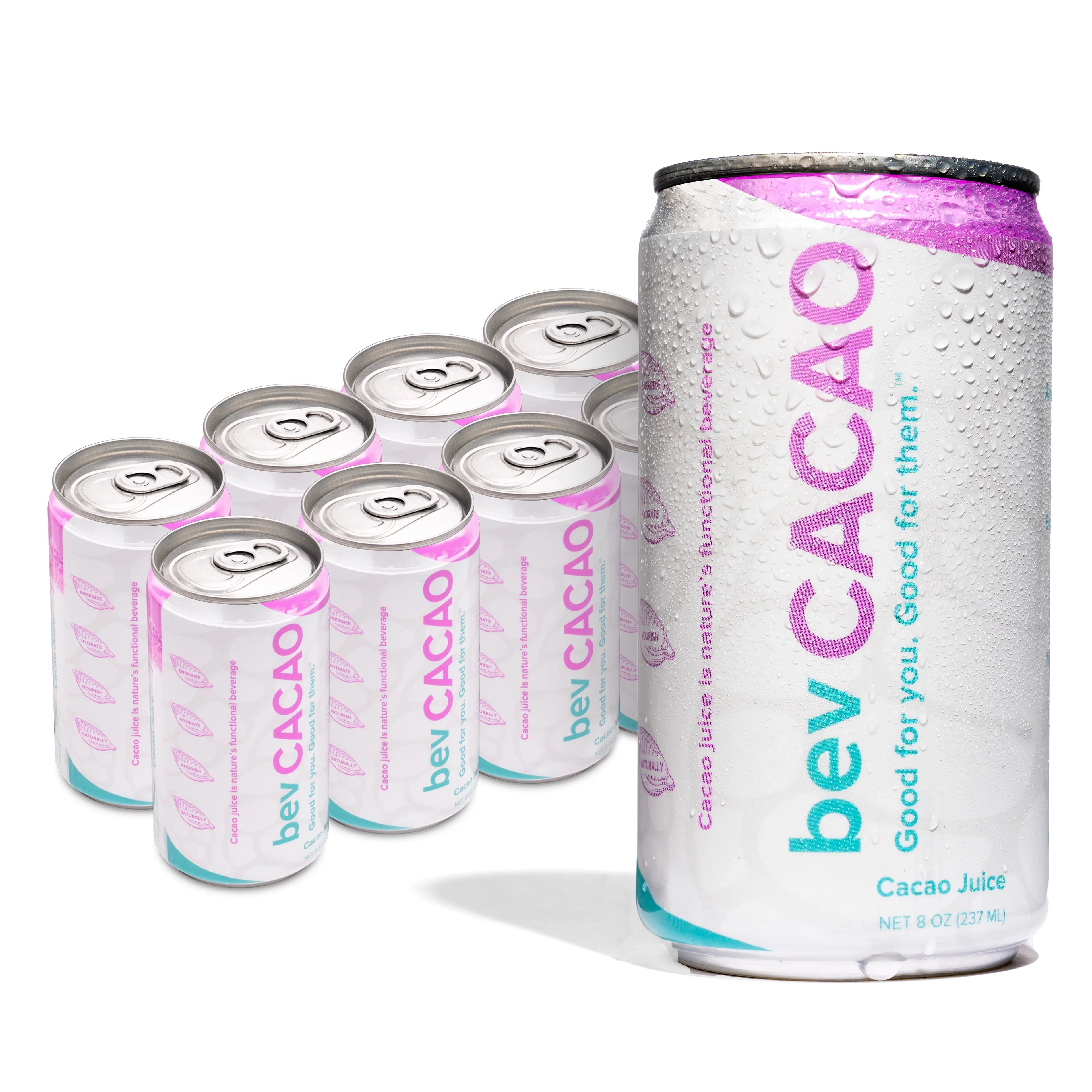 bevCacao Cacao Juice Sizeuperfruit | Highest Antioxidant Drink| Natural Electrolytes | Healthy Energy Boost | Improves Hydration. Fruit of the Cocoa Pod. 8.4oz Cans 8 Pack
