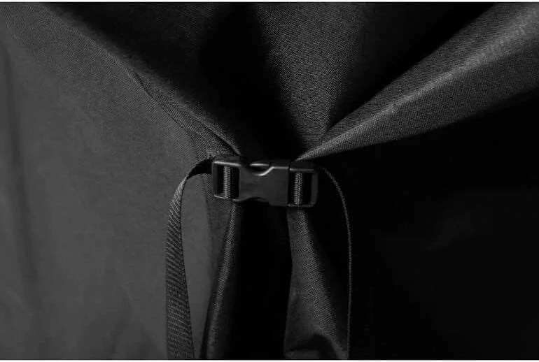 Water Resistant, Weather Resistant, Heavy Duty 600D Polyester Flat Top Gas Grill Cover with Cinch Sizetraps, Black