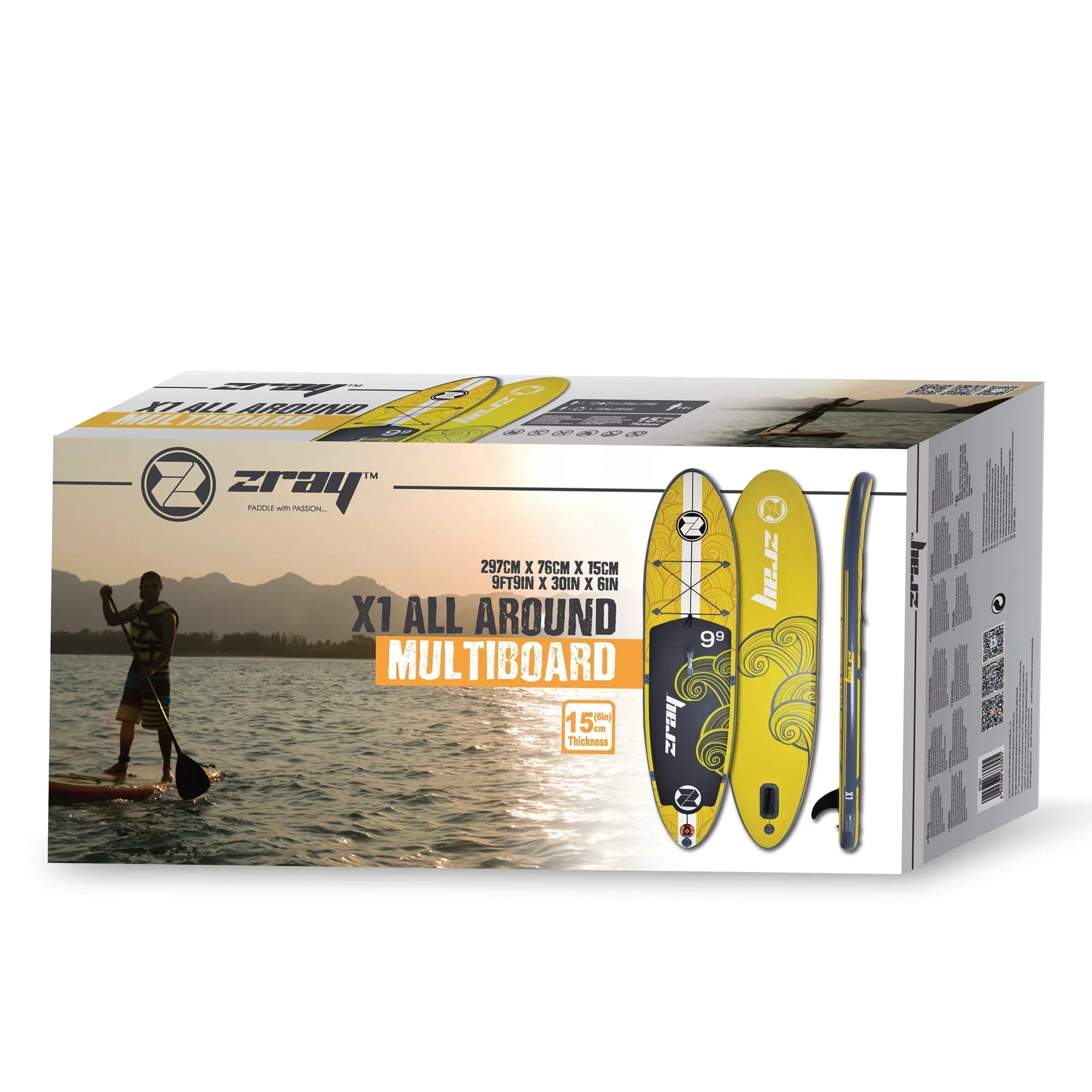 9.75' Zray X1 All Around Multiboard Inflatable Sizetand-Up Paddle Board