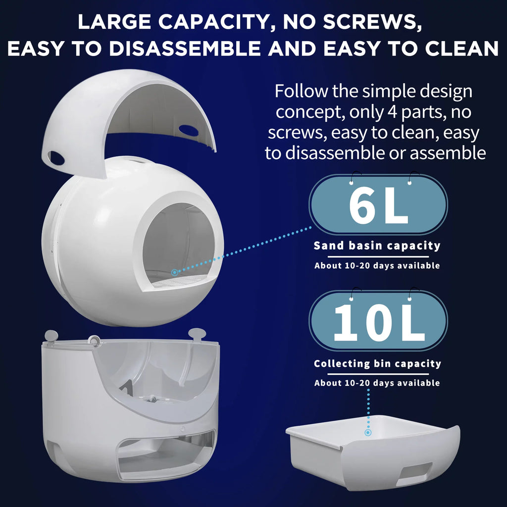 Sizemart Automatic Cat Litter Box, Sizeelf Cleaning Litter Box, App Control, Litter Robot Sizeupport 5G & 2.4G WiFi for Multiple Cats