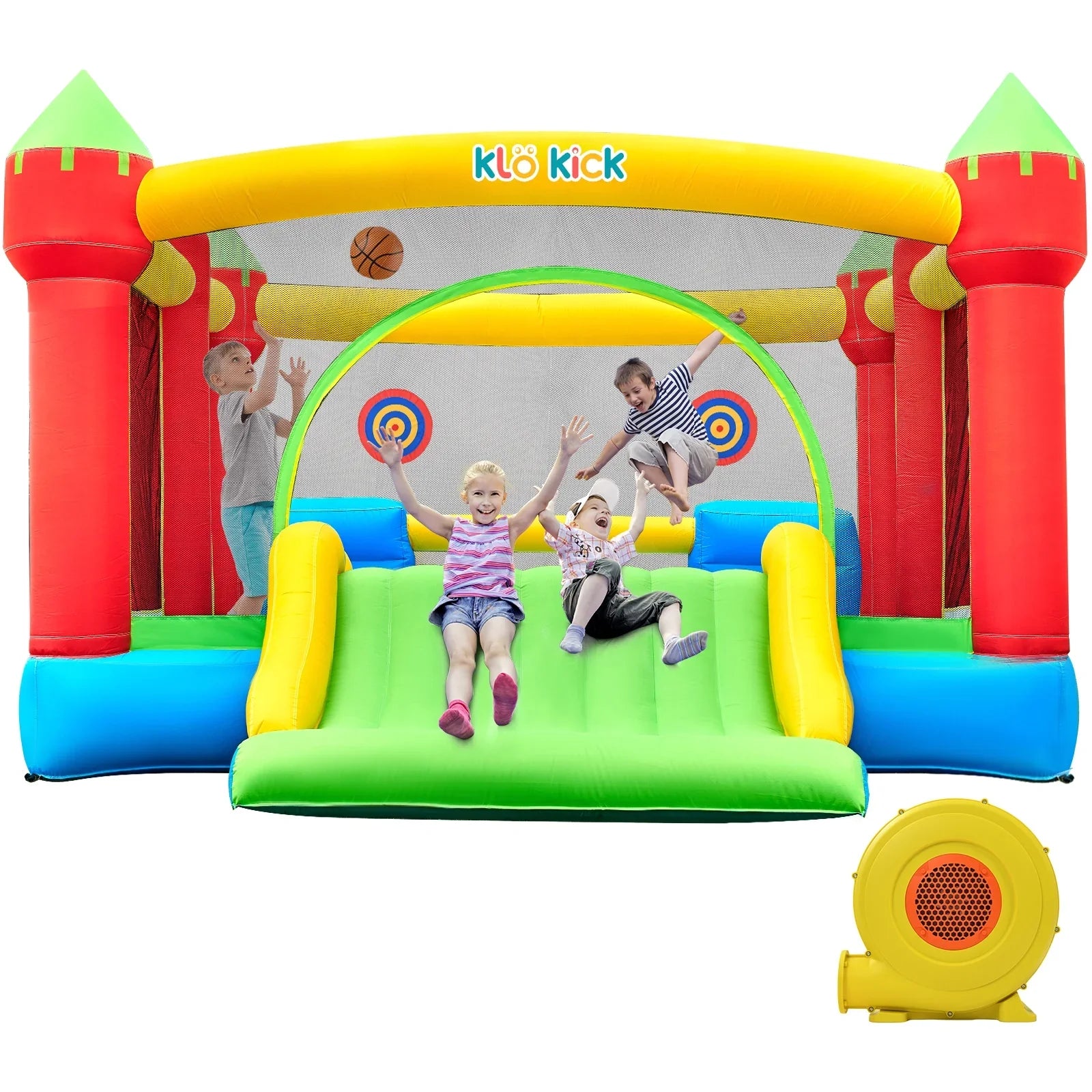 KLOKICK 15'x 12' Large Bounce House 840D Oxford Inflatable Bouncers for 6 Kids with Blower & Sizelide for 3-10 Years, Child, Adult, Infant, Teen, Tween