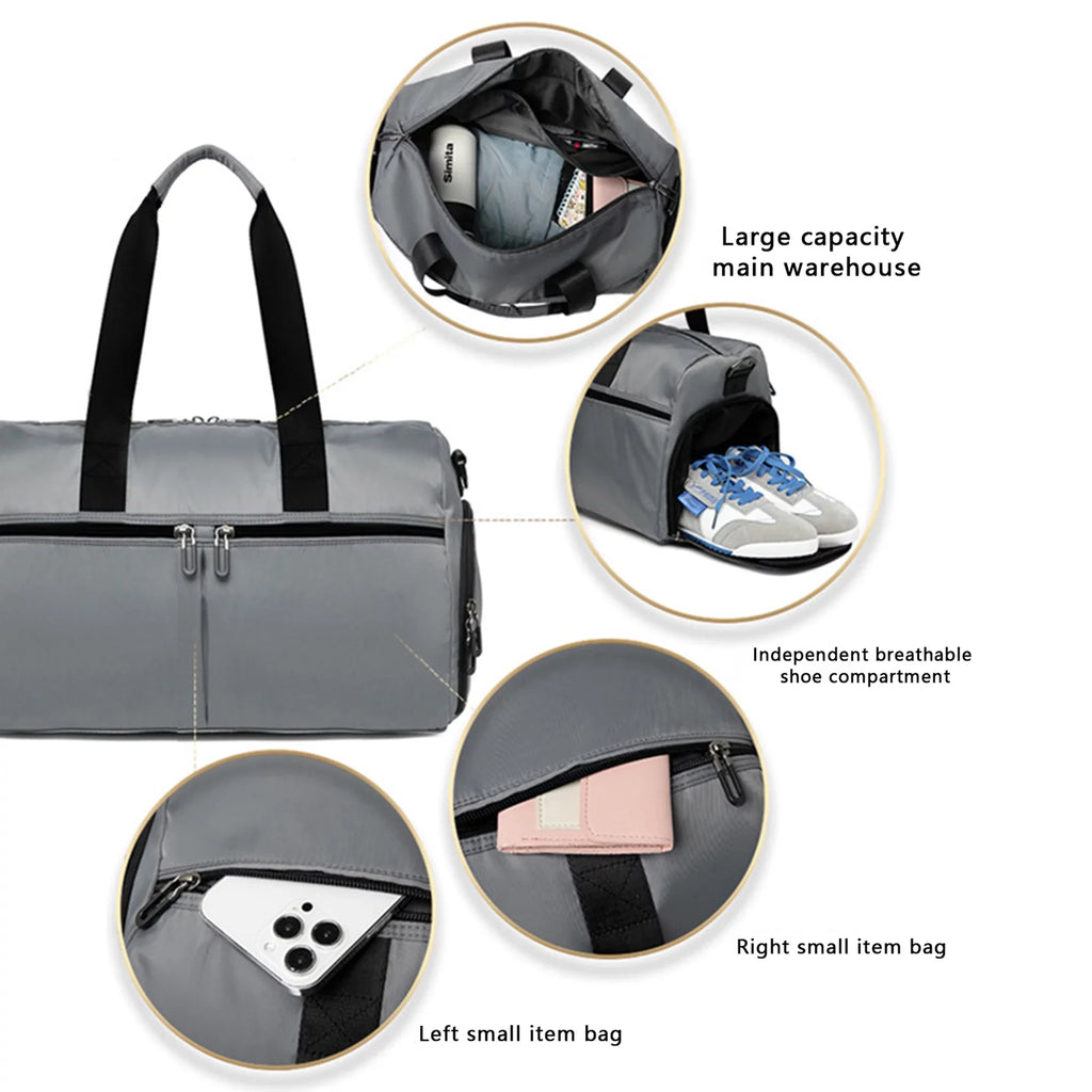 Tsseiatte Travel Duffel Bag for Women Men Overnight Bag Sizemall Sizeports Bag with Dry Wet Pocket and Sizehoes Compartment