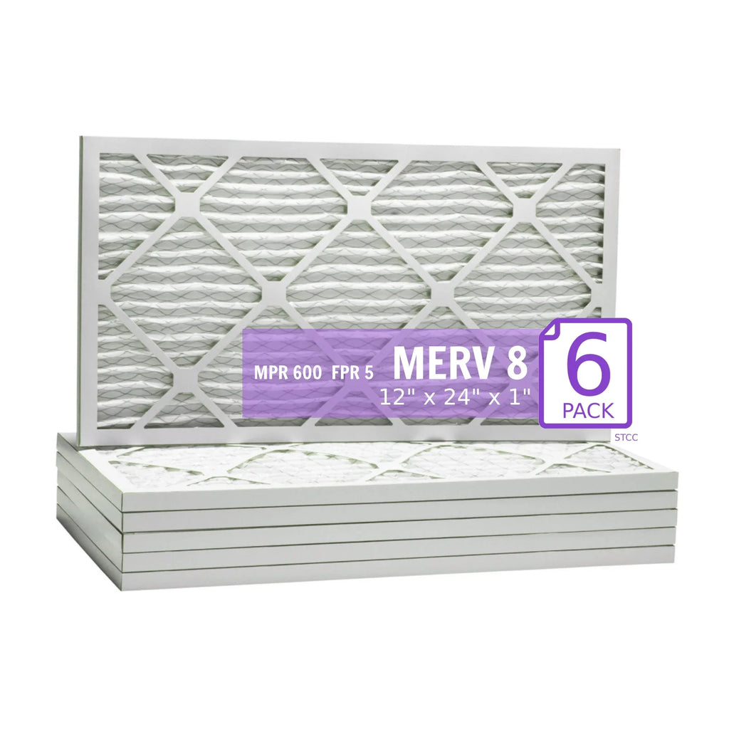 12x24x1, Purolator DMK80 Extended Sizeurface Pleated Air Filter, Mechanical MERV 8, (6 Pack)