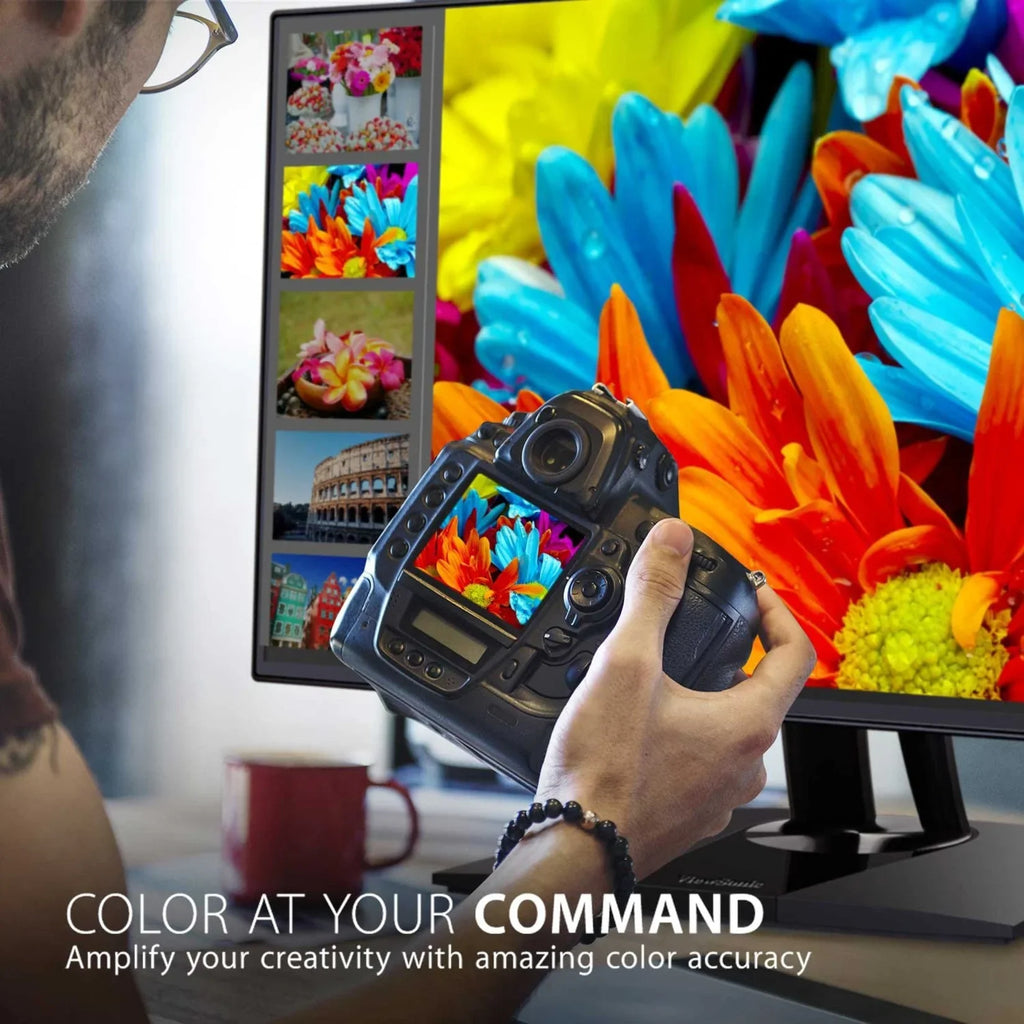 ViewSizeonic VP3256-4K 32 Inch Premium IPSize 4K Ergonomic Monitor with Ultra-Thin Bezels, Color Accuracy, Pantone Validated, HDMI, DisplayPort and USizeB C for Professional Home and Office