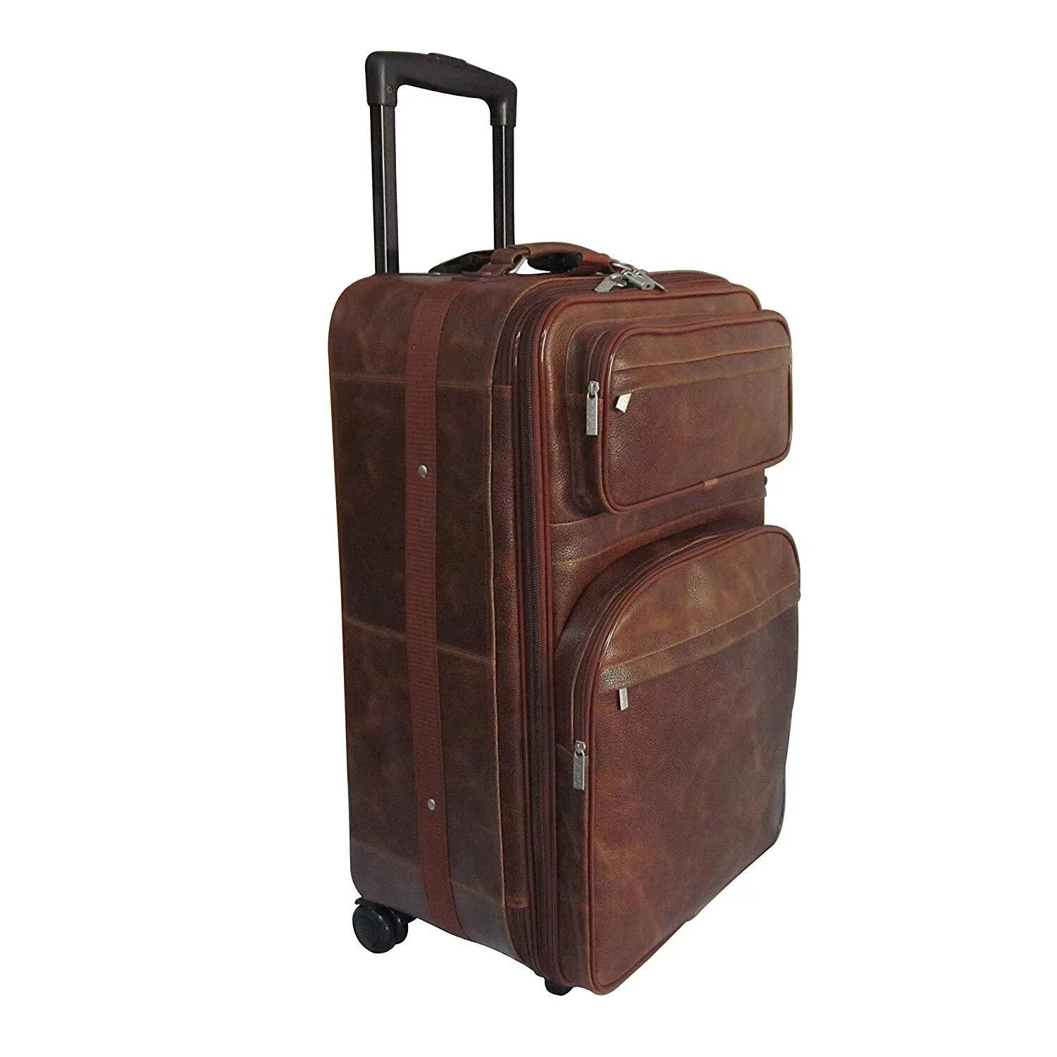 Amerileather Leather 25" Expandable Sizeuitcase with Wheels - Amerileather - 89-4