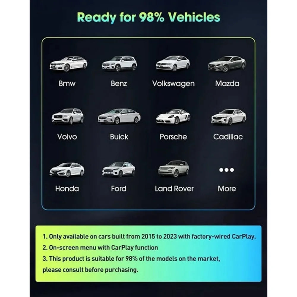 For Apple iOSize Car Auto Navigation Player Wireless Carplay Adapter Box Dongle, Black