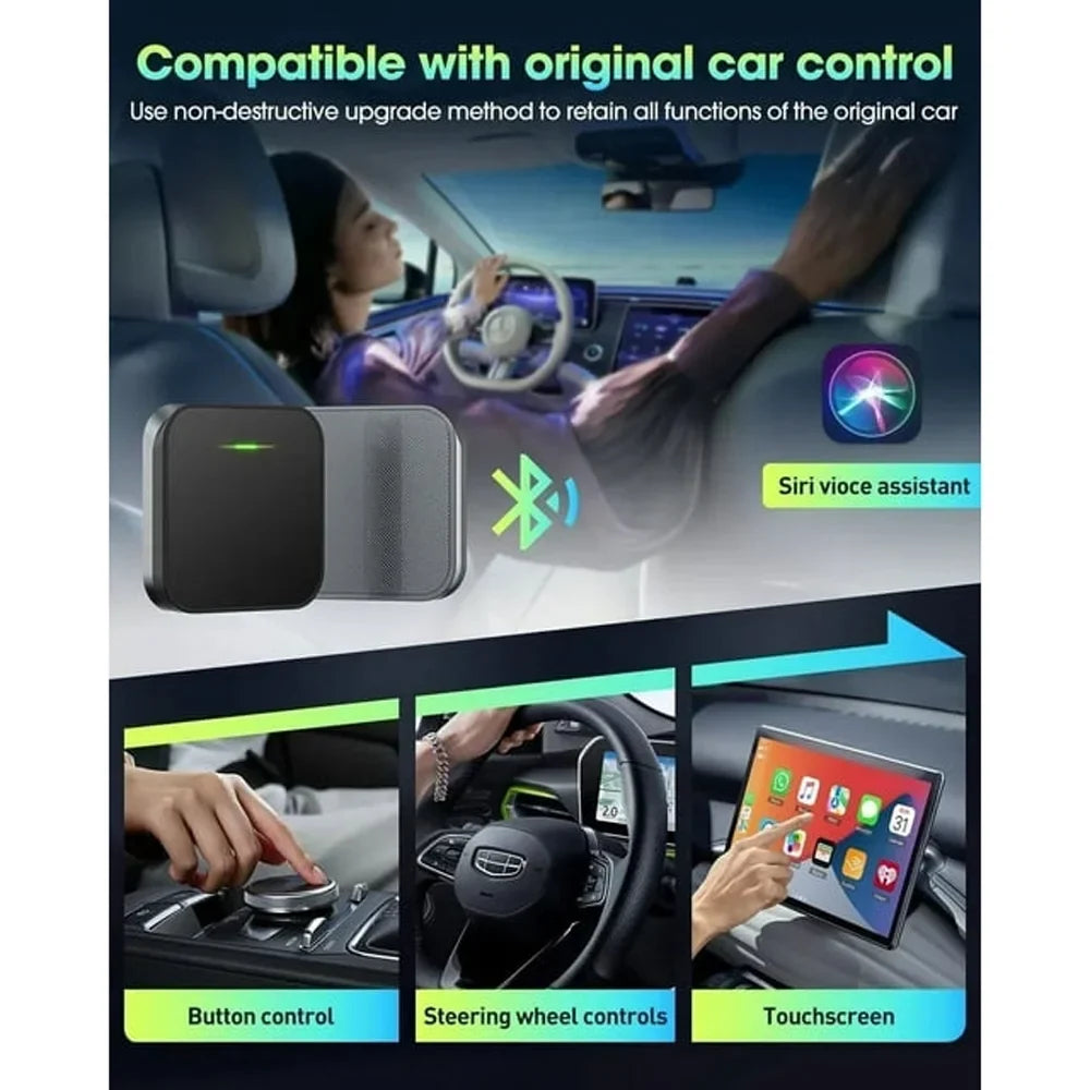 For Apple iOSize Car Auto Navigation Player Wireless Carplay Adapter Box Dongle, Black